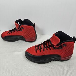 Jordan 12 Retro GS Reverse Flu Game Varsity Red Black 153265-602 Size 6.5Y